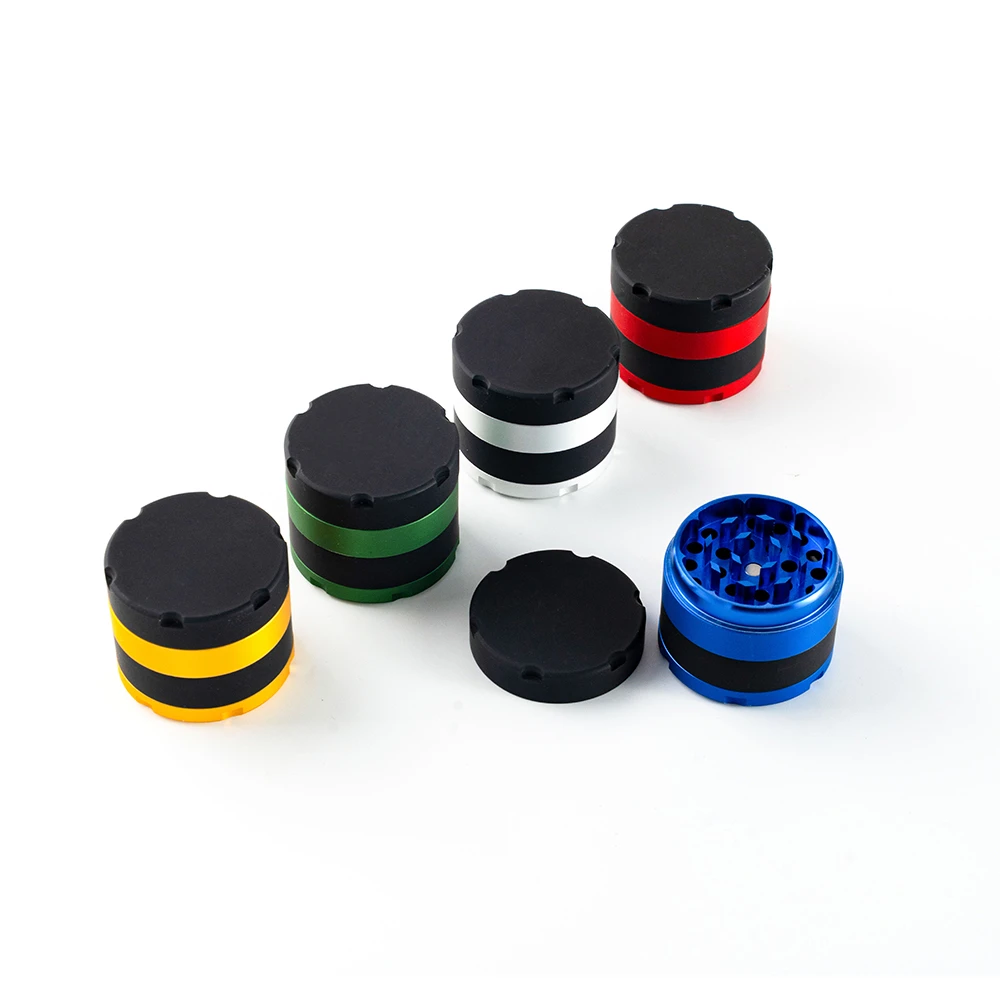 Two Tone Stripe Aluminum Herb Grinder