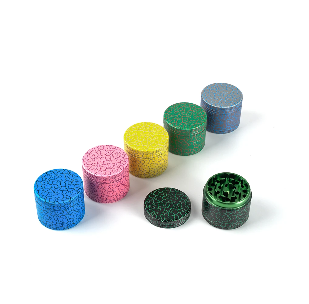 Cracked Texture 4 Layer Aluminum Herb Grinder