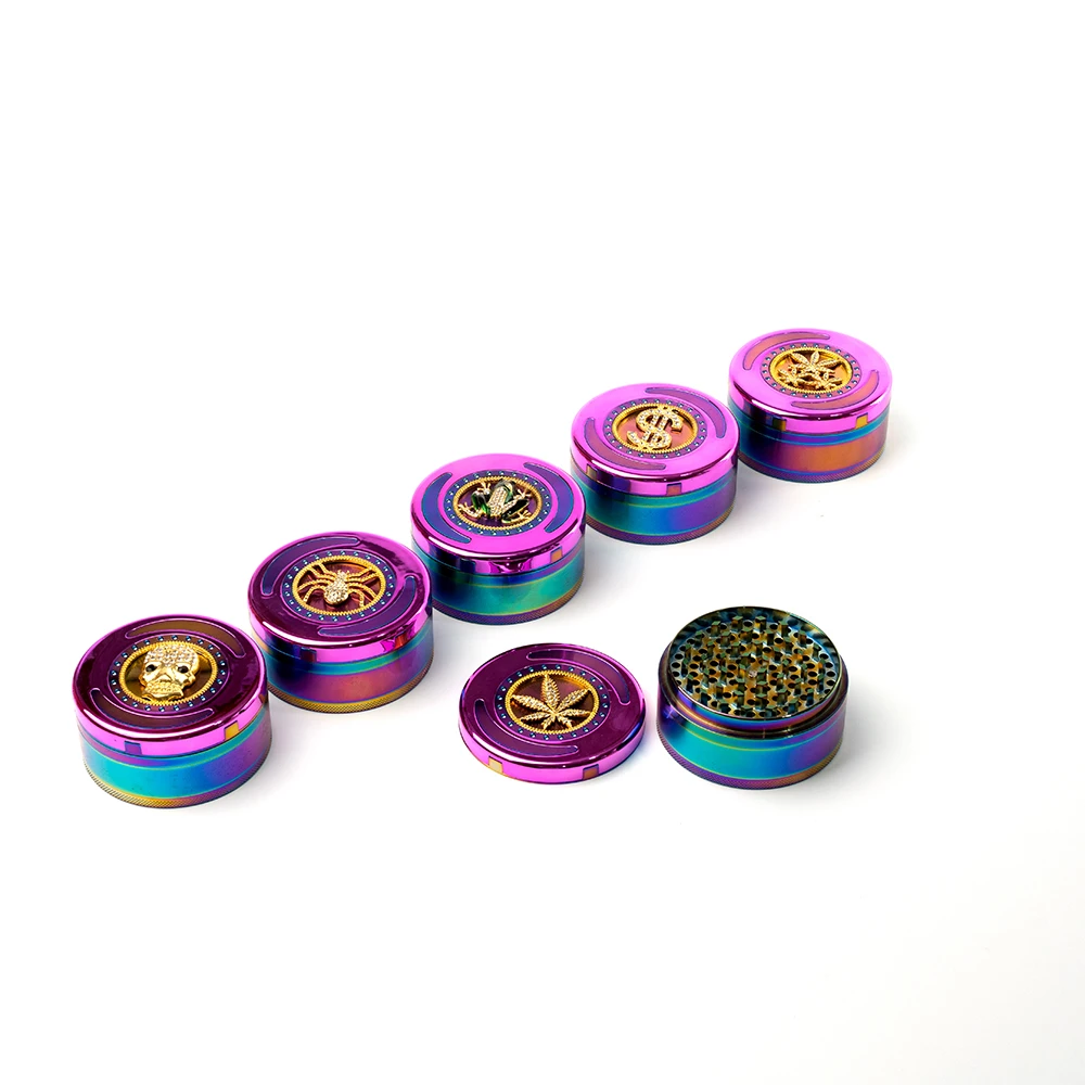 Iridescent Rainbow 4 Layer Zinc Alloy Herb Grinder