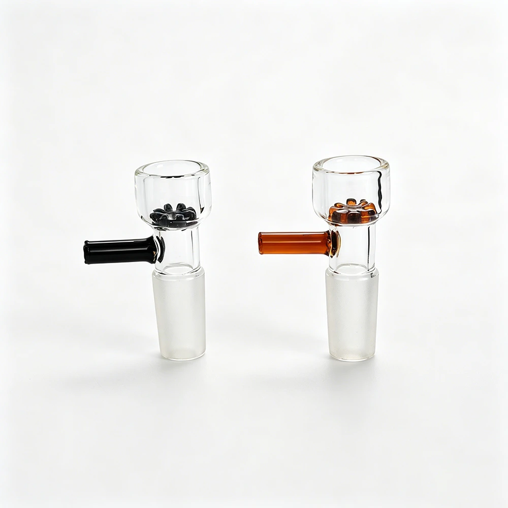 Side Handle Glass Bowl With Built-In Screen