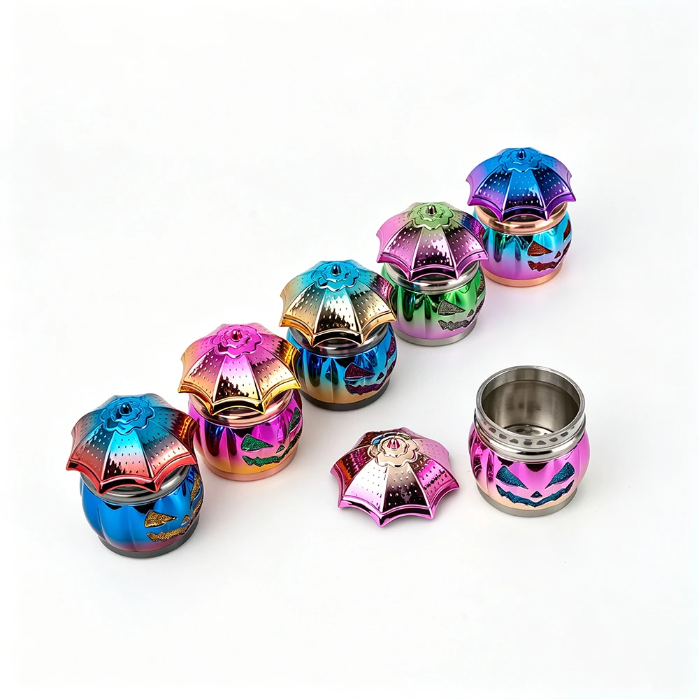 Umbrella Lid Pumpkin Zinc Alloy Herb Grinder
