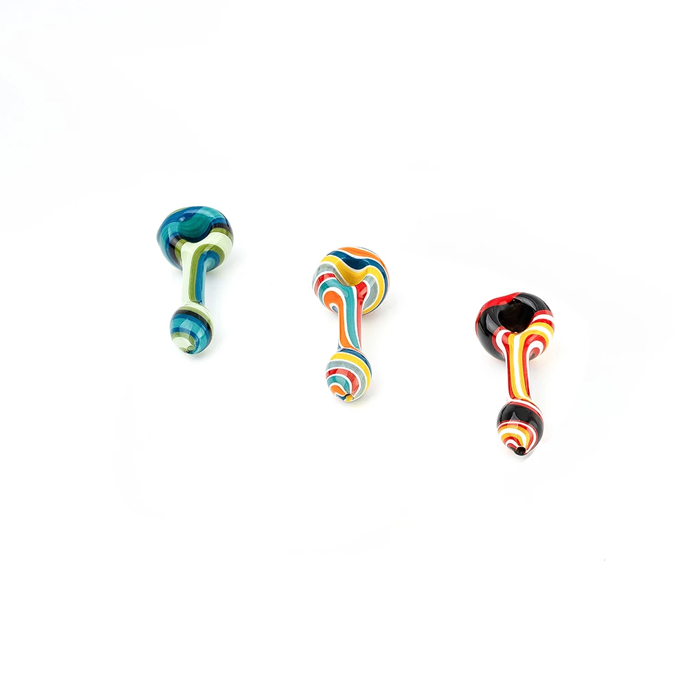 Round Ball End Wig Wag Spoon Glass Hand Pipe