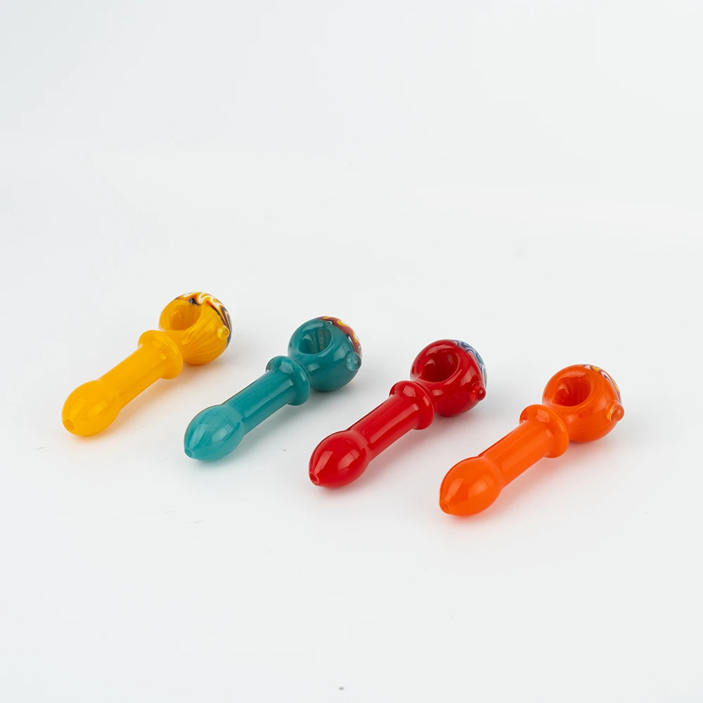 Solid Color Spoon Hand Glass Pipe