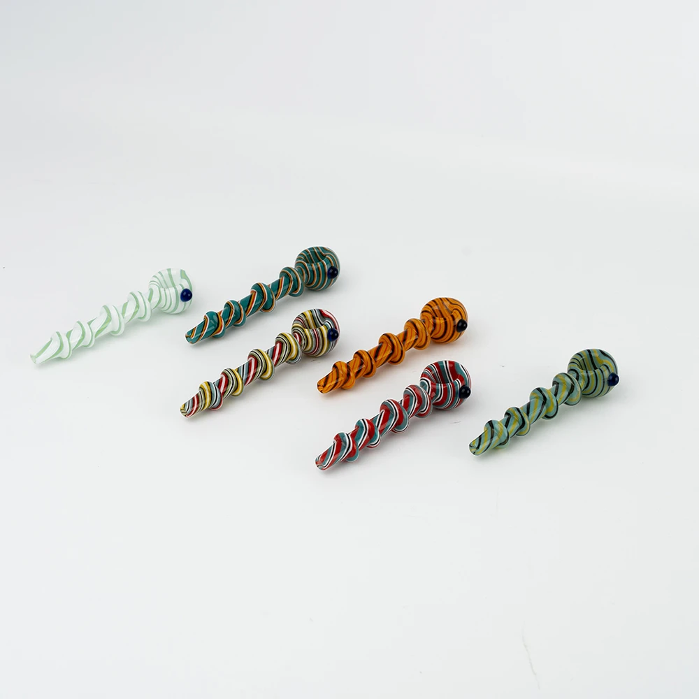 Twisted Spiral Wig Wag Glass Spoon Hand Pipe