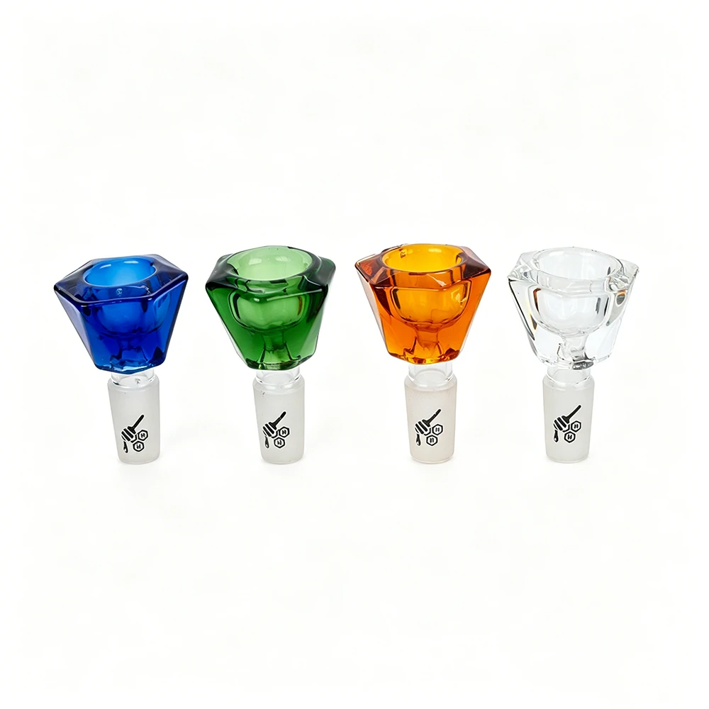 Hexagon Facet Diamond Glass Bowl For Bongs