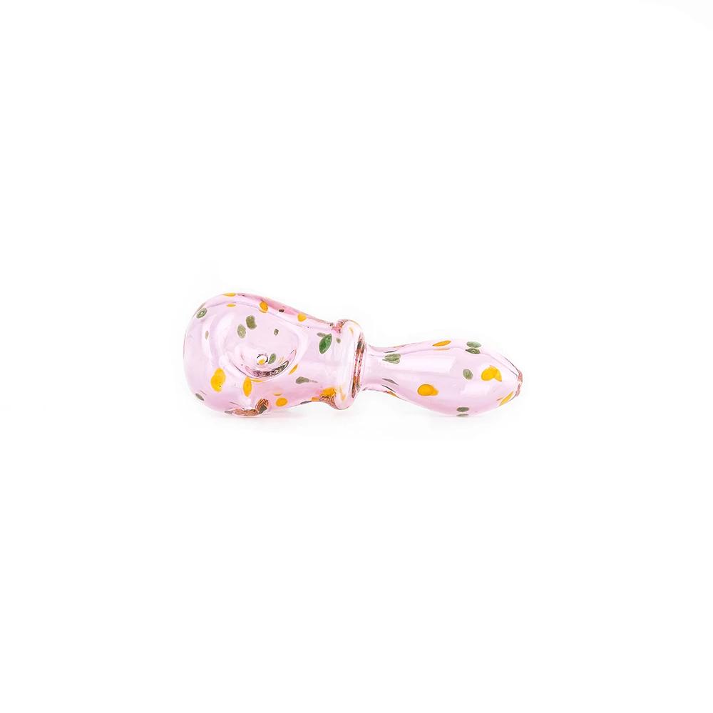 Pink Speckled Handmade Borosilicate Glass Hand Pipe
