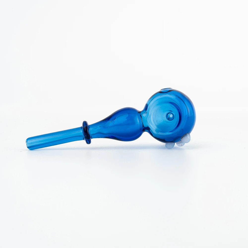 Transparent Blue Gourd Shaped Borosilicate Glass Hand Pipe