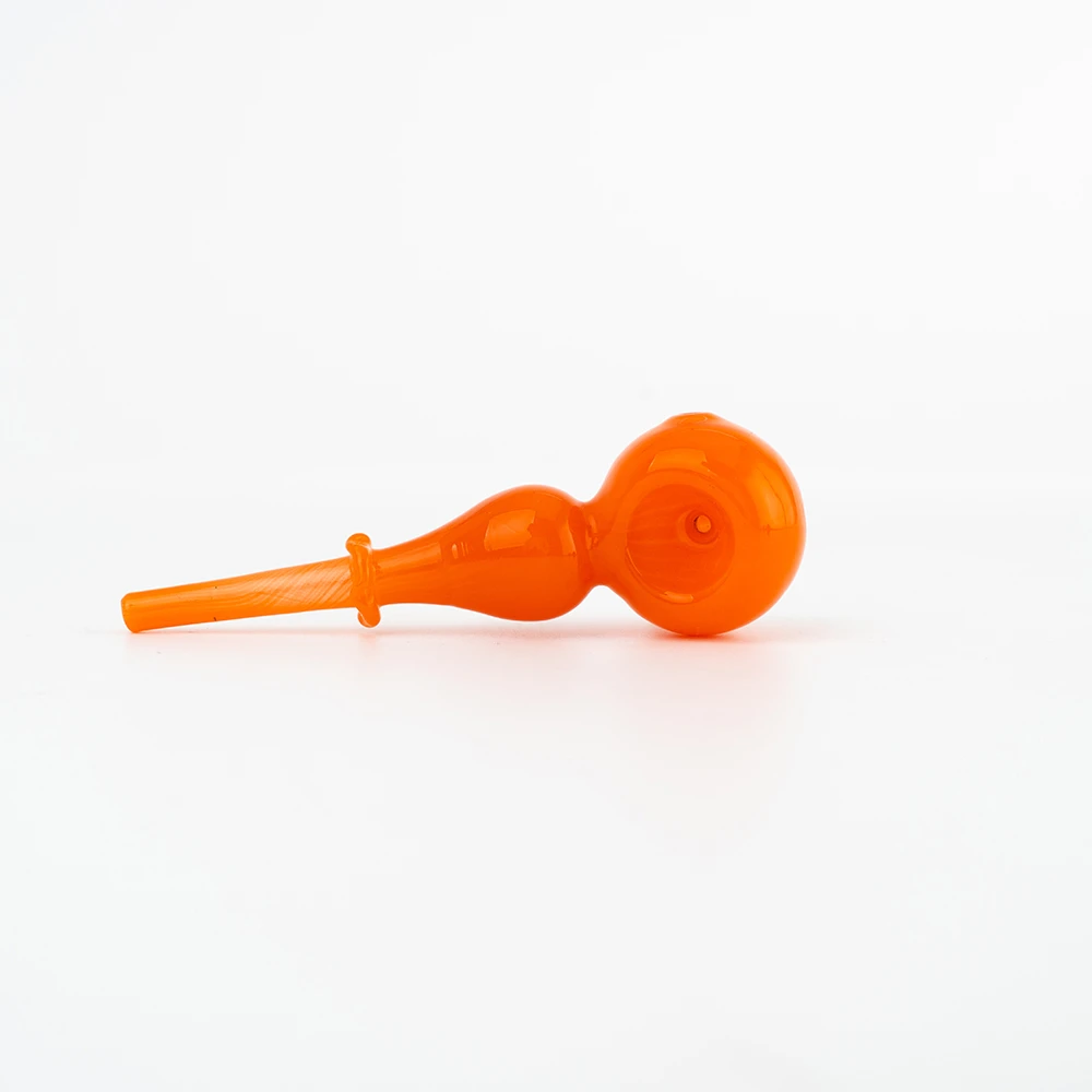 Bright Orange Gourd Shaped Borosilicate Glass Spoon Pipe