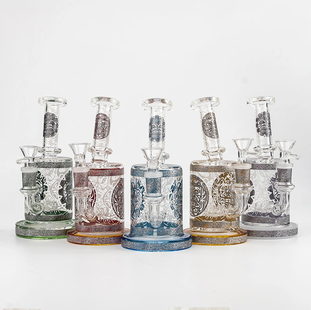 Vintage Laser Etched Totem Borosilicate Glass Bong Collection