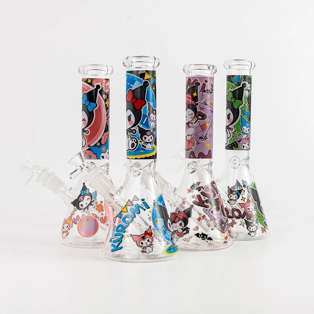 Cute Kuromi Print Beaker Style Borosilicate Glass Bong Collection