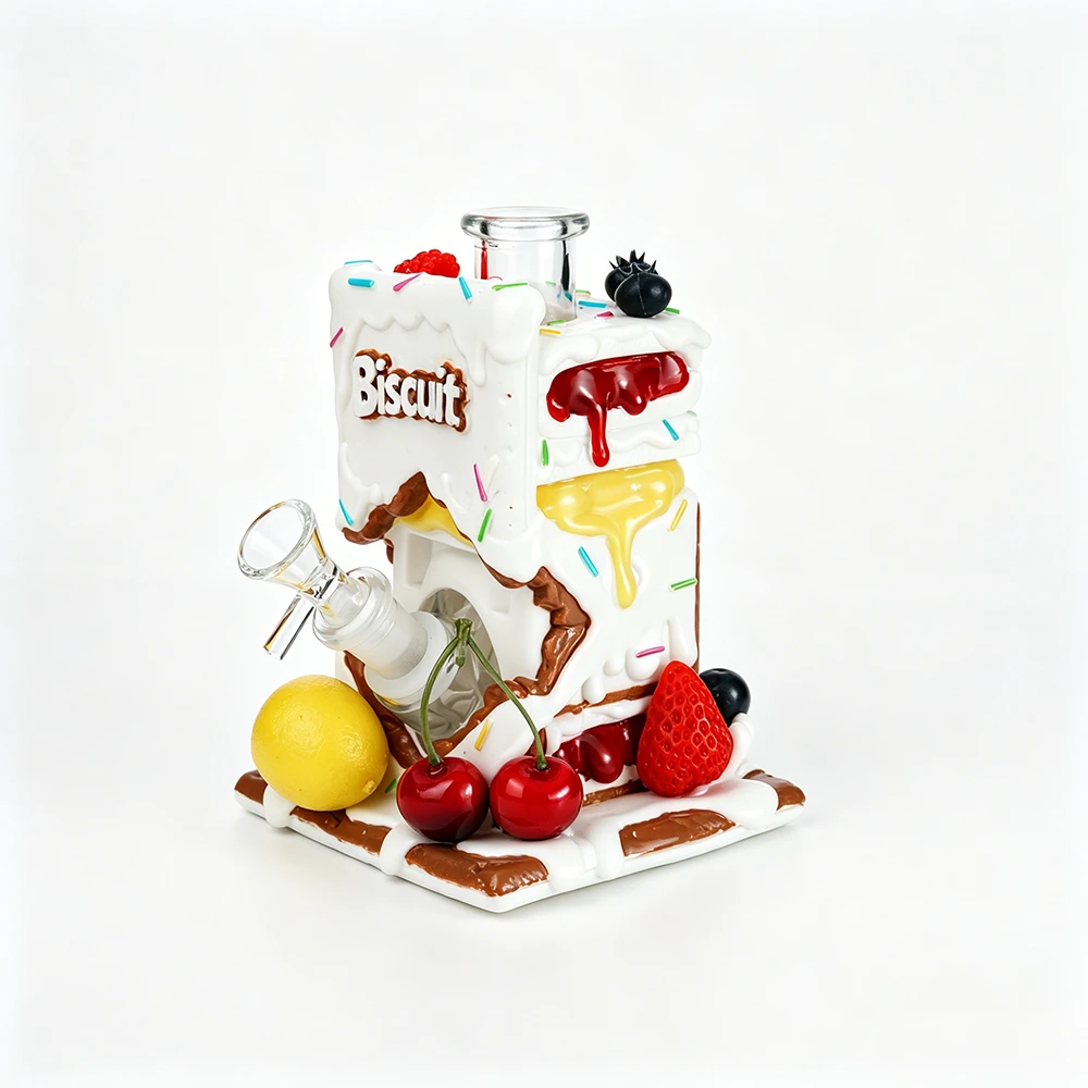 3D Biscuit Dessert PVC Glass Bong