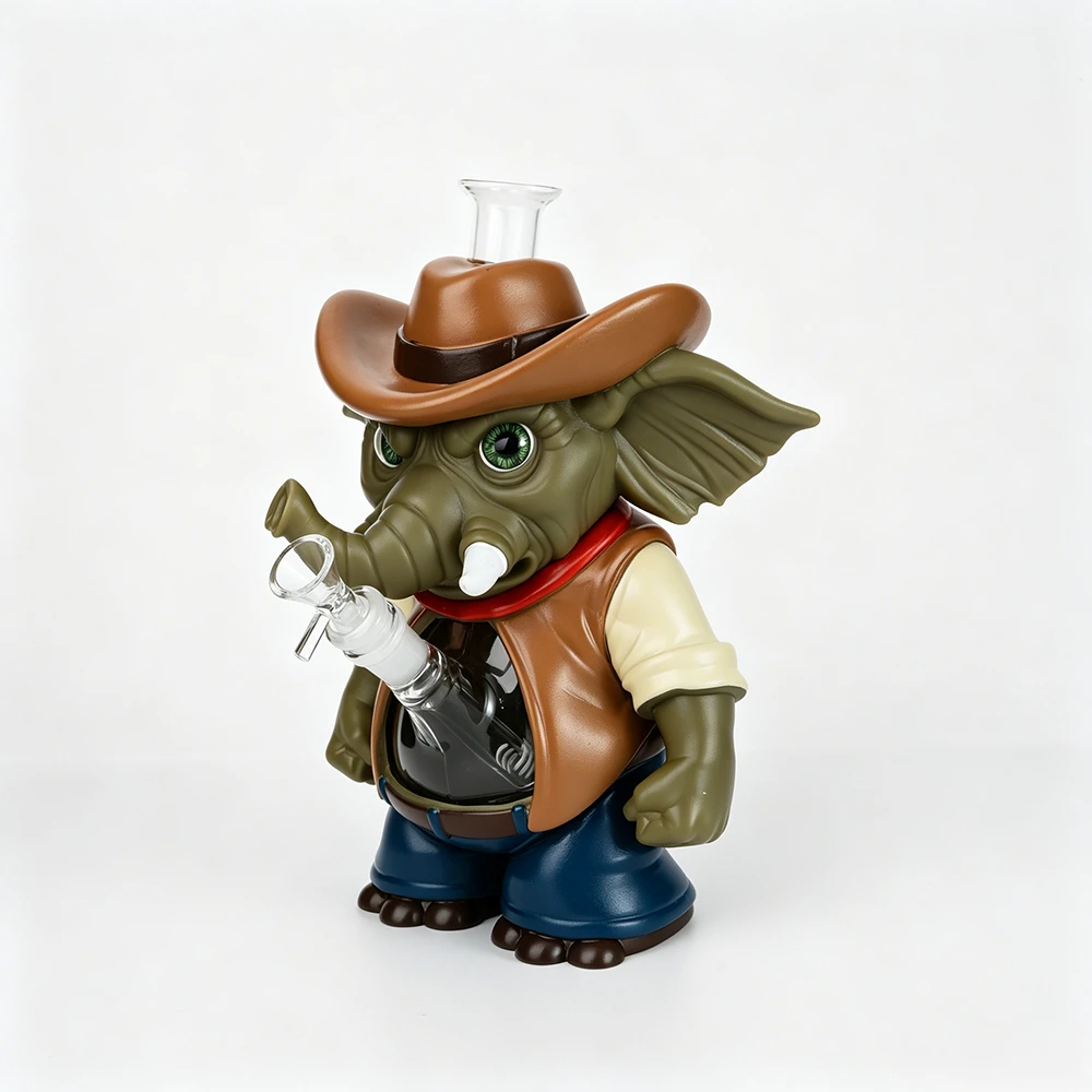 Cowboy Elephant PVC Glass Bong