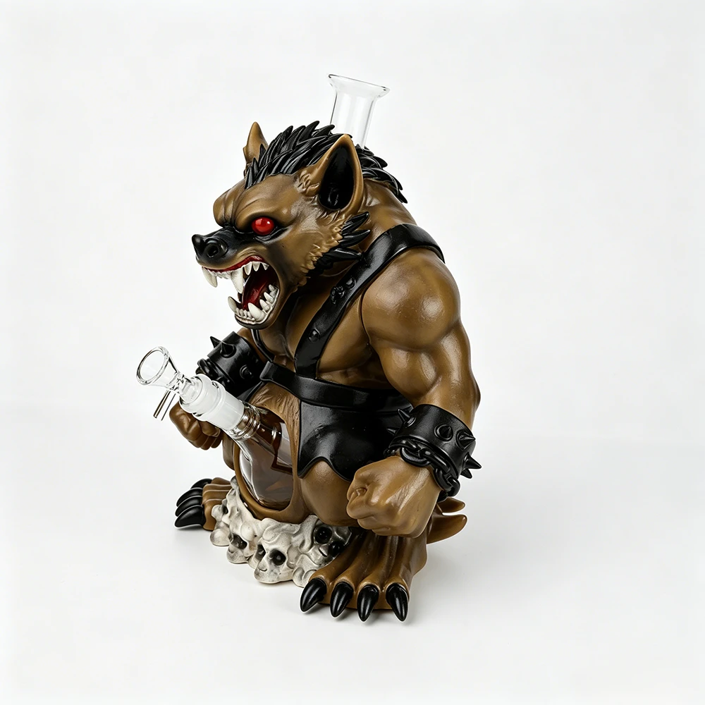 3D Werewolf PVC Glass Bong