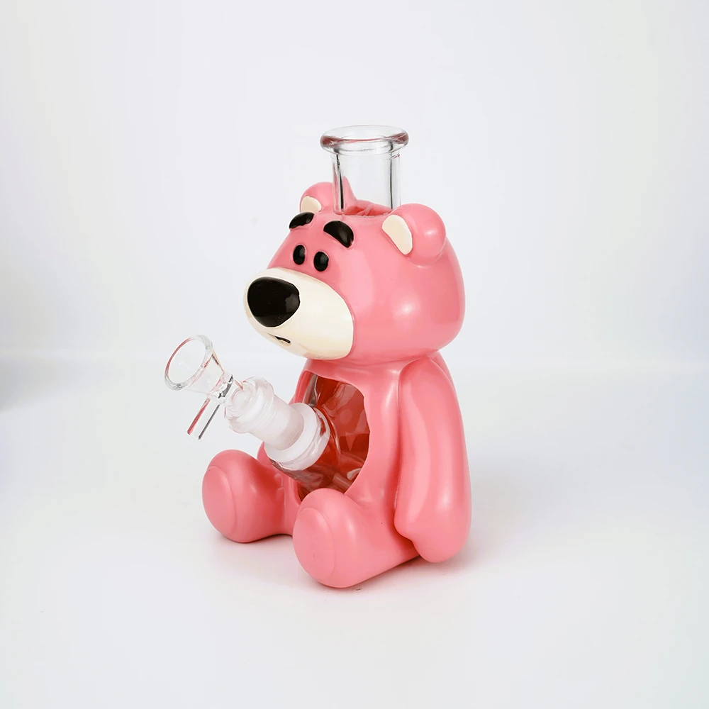Cute Pink Bear PVC Glass Bong