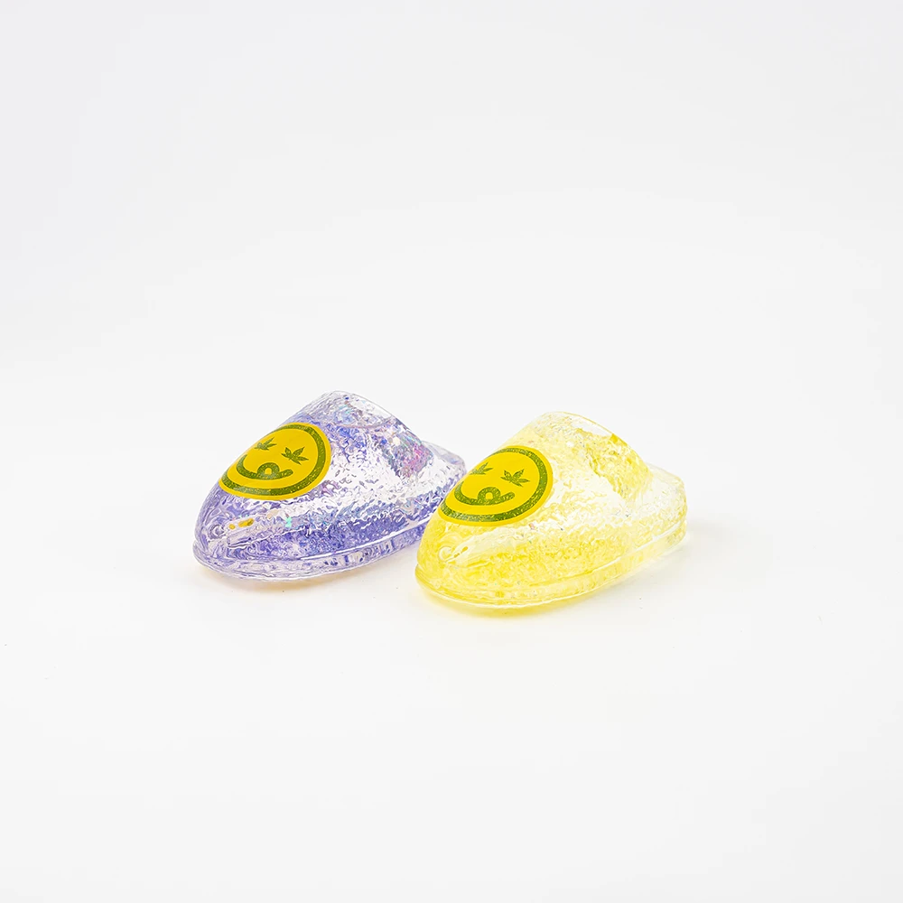 Glitter Slipper Shaped Glass Oil Pipe