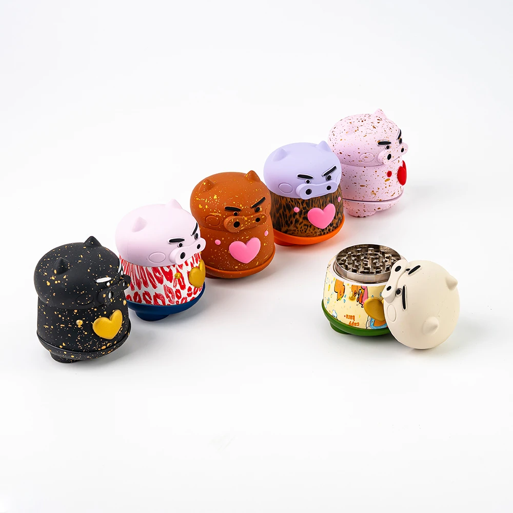 Cute Angry Pig Zinc Alloy Herb Grinder