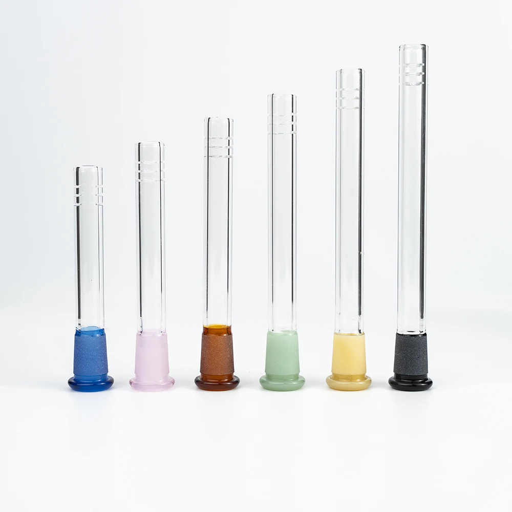 Clear Glass Downstem With Colored Base