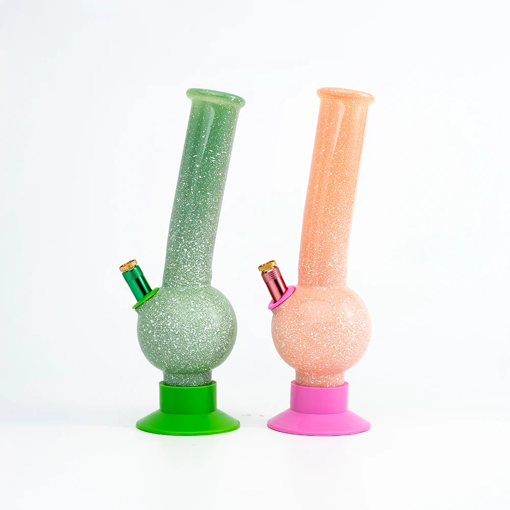 Speckled Glass Bong With Silicone Base
