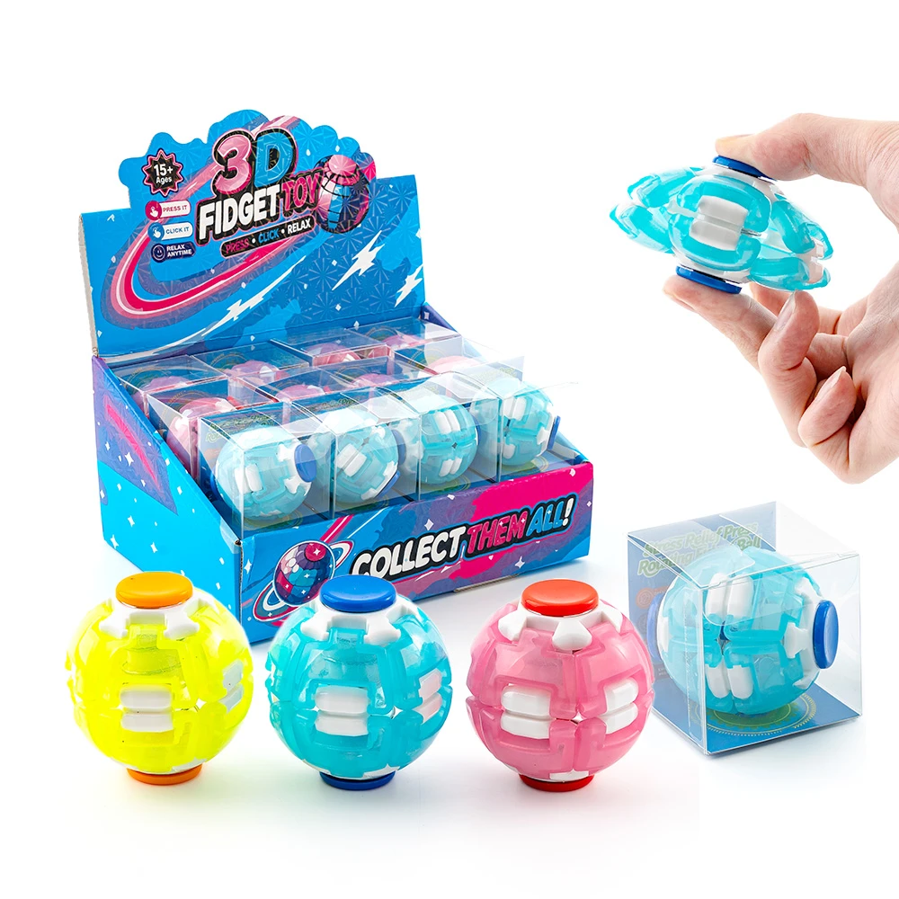 Transparent 3D Press Fidget Spinner Toy