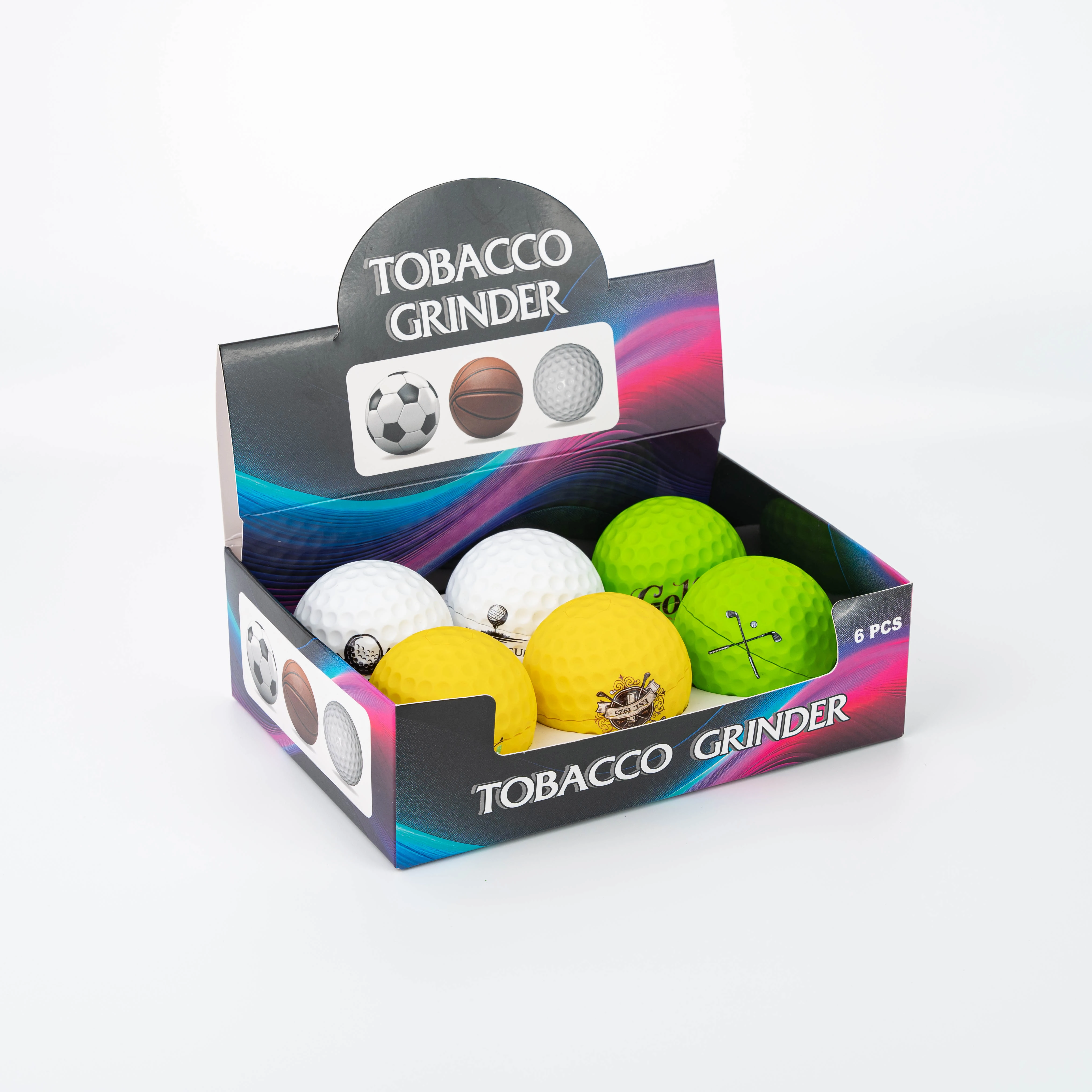 Golf Ball Shape Zinc Alloy Herb Grinder