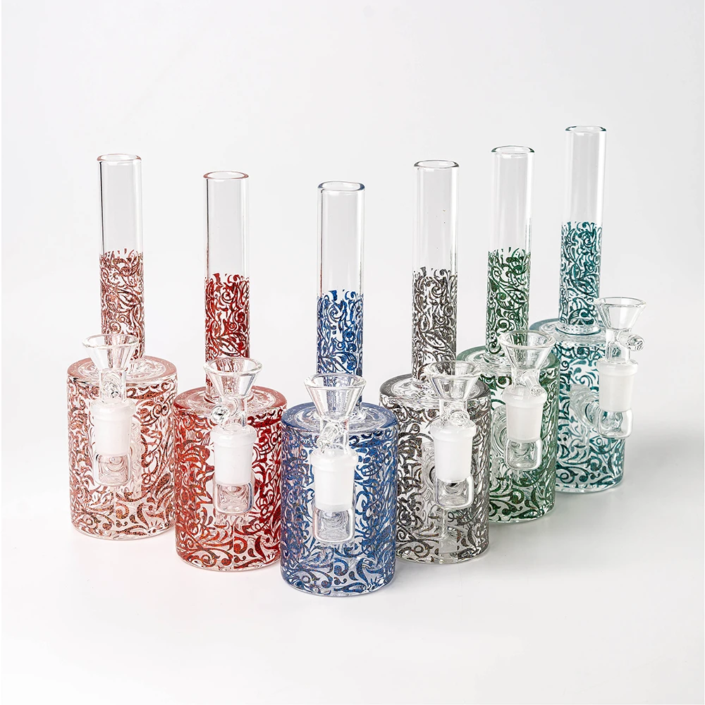 Vintage Scroll Pattern Glass Bong