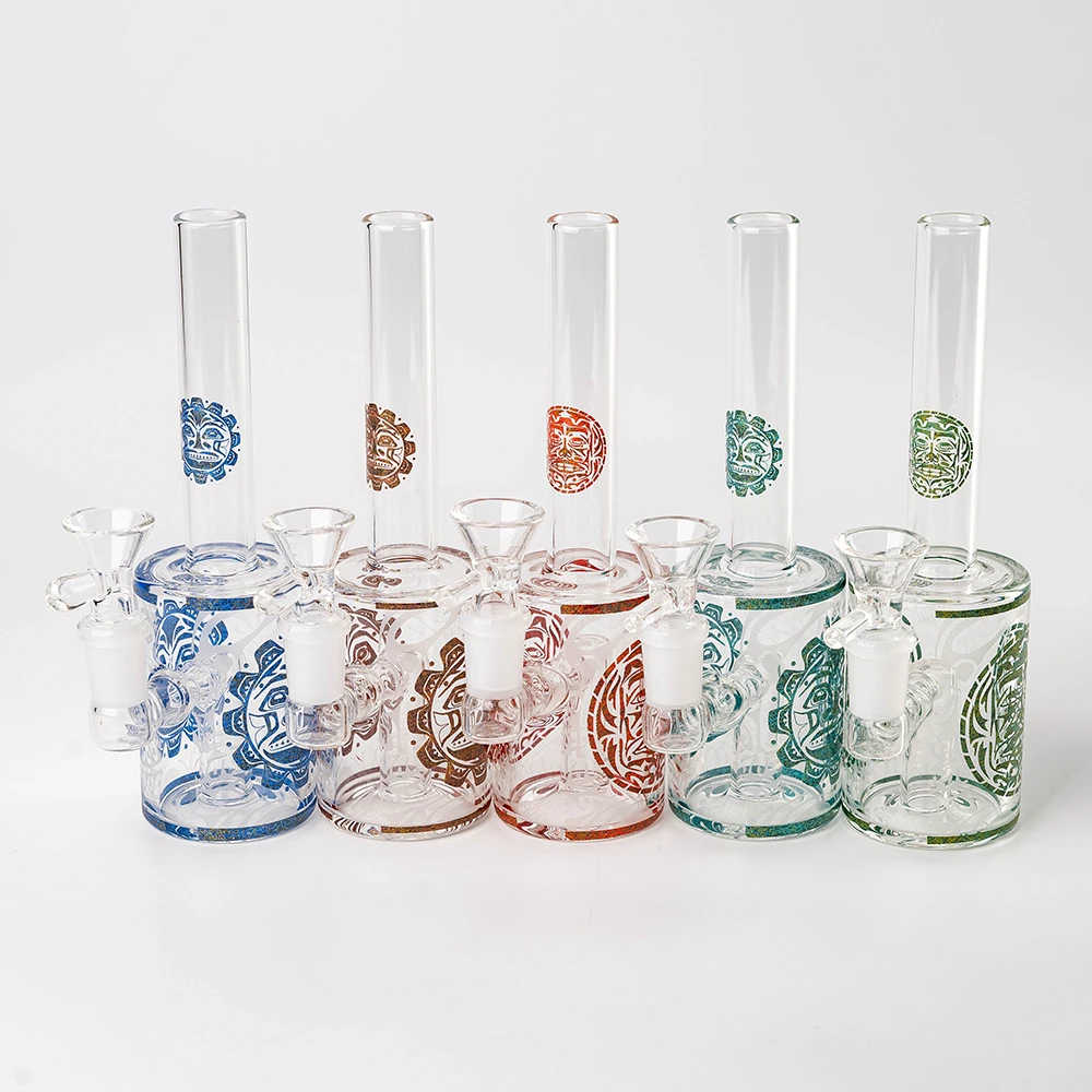 Tribal Mask Totem Print Glass Bong