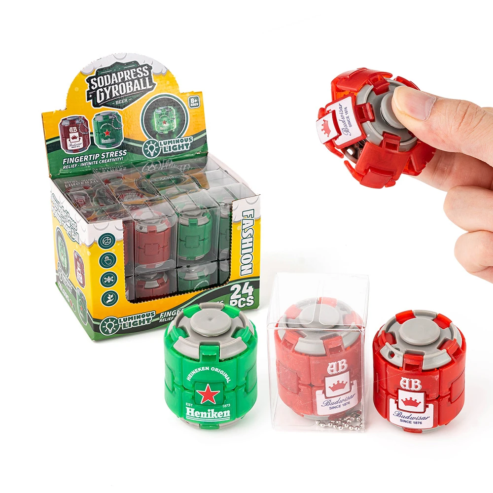 Beer Can Press Gyroball Fidget Spinner Toy
