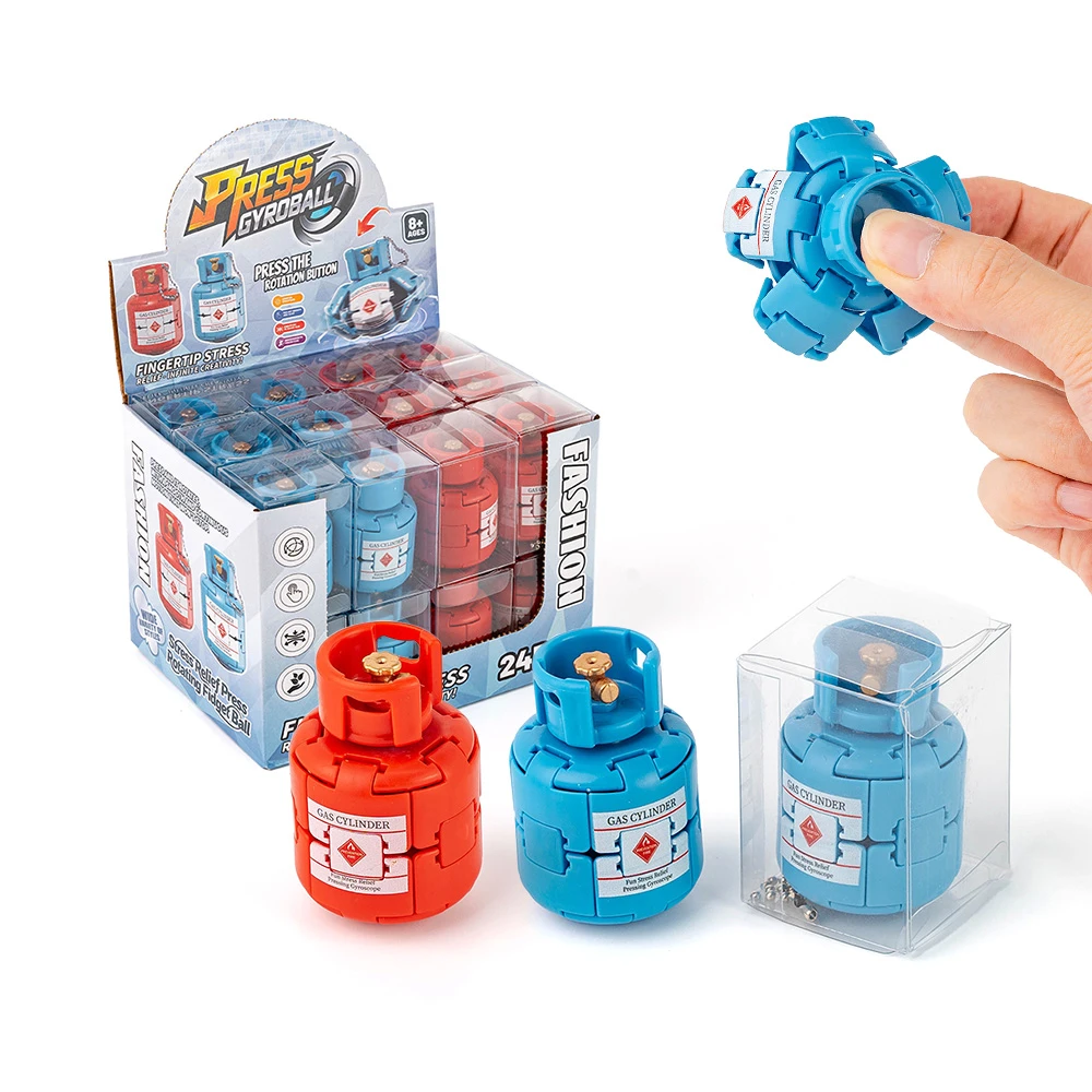 Gas Cylinder Press Gyroball Fidget Spinner Toy