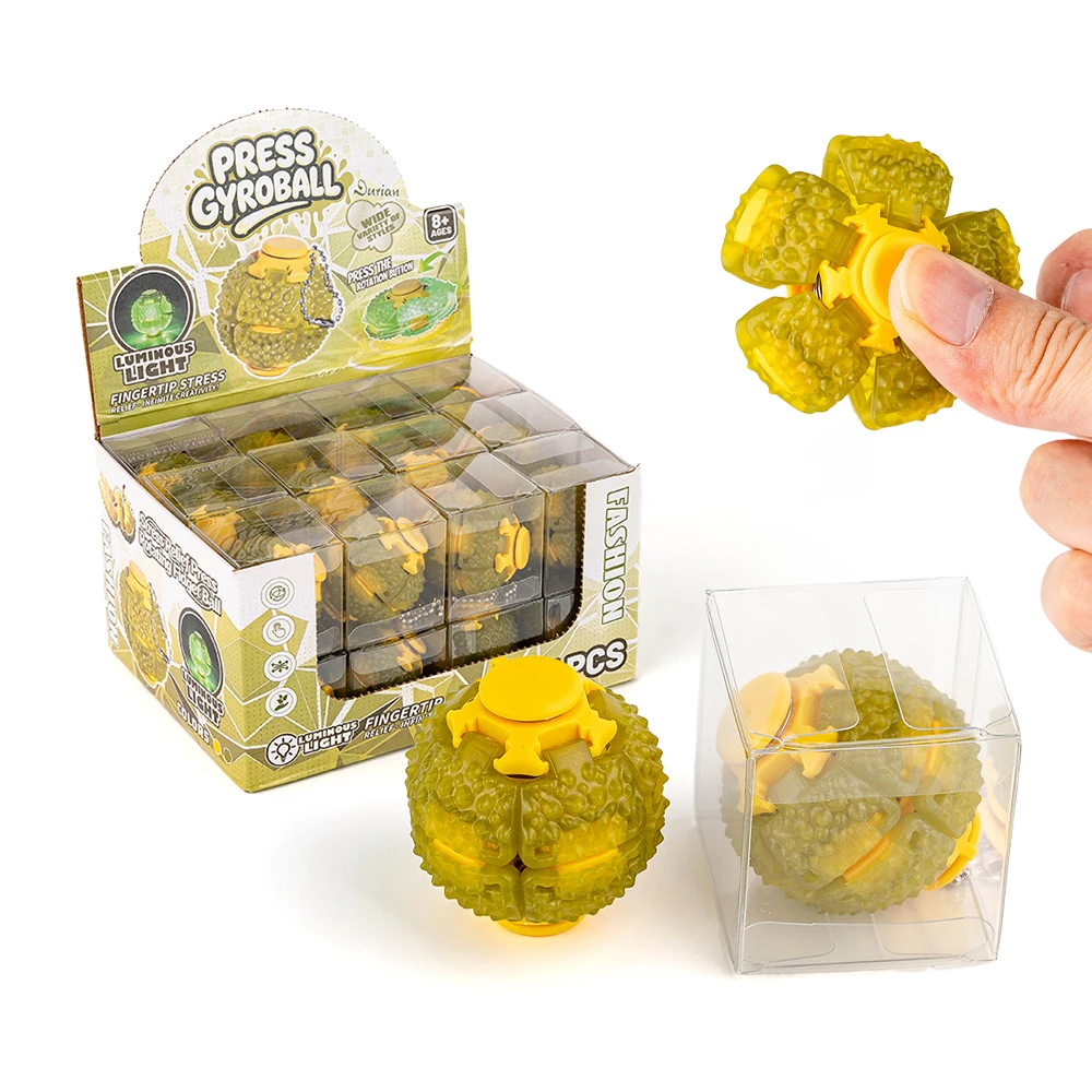 Luminous Durian Press Gyroball Fidget Spinner Toy