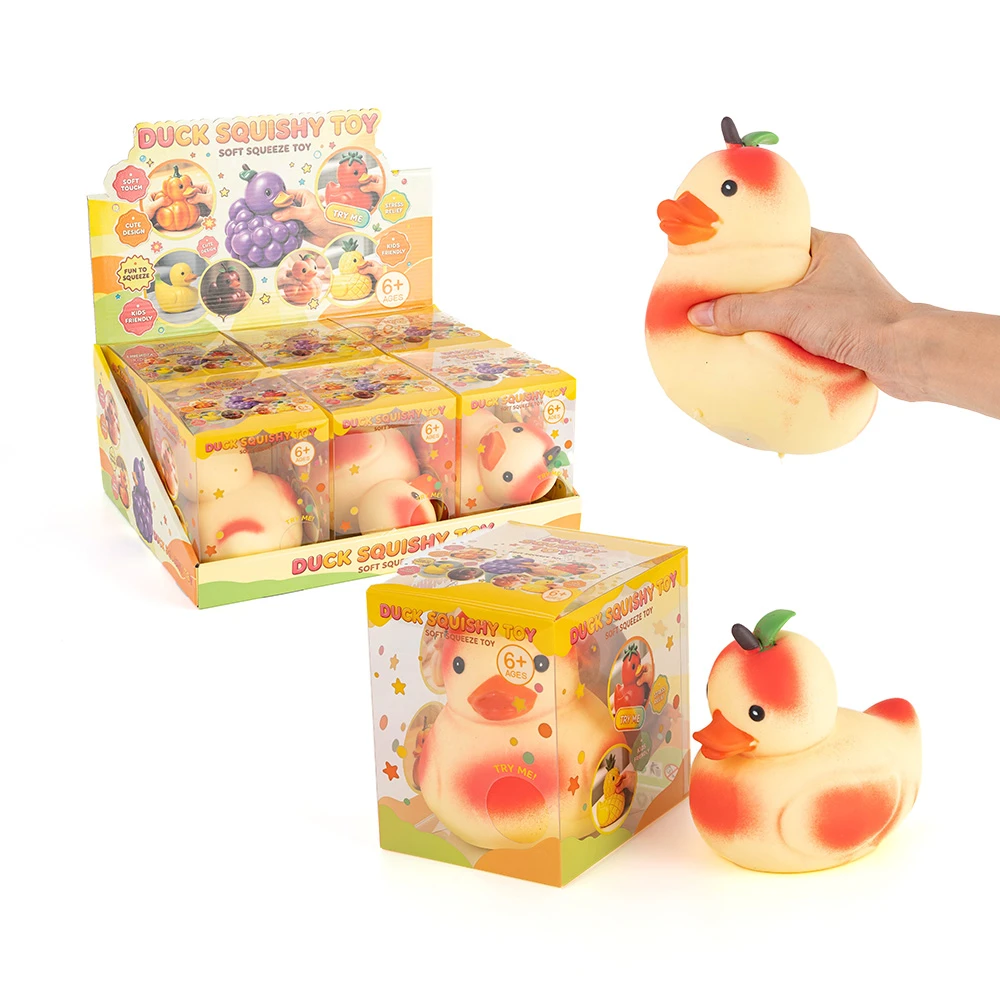 Peach Duck Squishy Toy